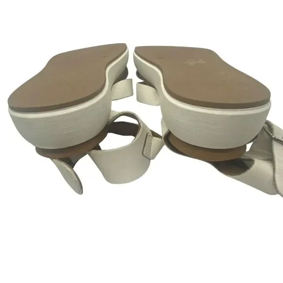 Varese Ivory Toe Ring Platform Sandals Ankle Strap Modern Chunky Size 38 / 7.5 - Picture 8 of 14